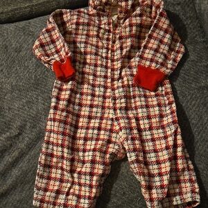 Sears Red and White Plaid Kids Bodysuit